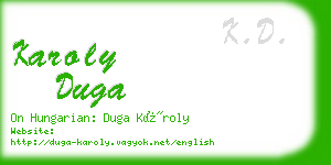 karoly duga business card